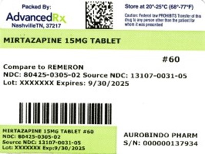 Mirtazapine 15mg 80425-0305-02.jpg label 2 - Mirtazapine 15mg 80425 0305 02